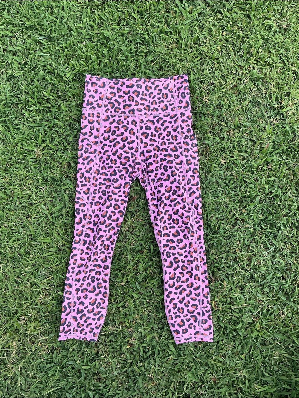 Fabletics Pink Leopard Print High-Rise Leggings